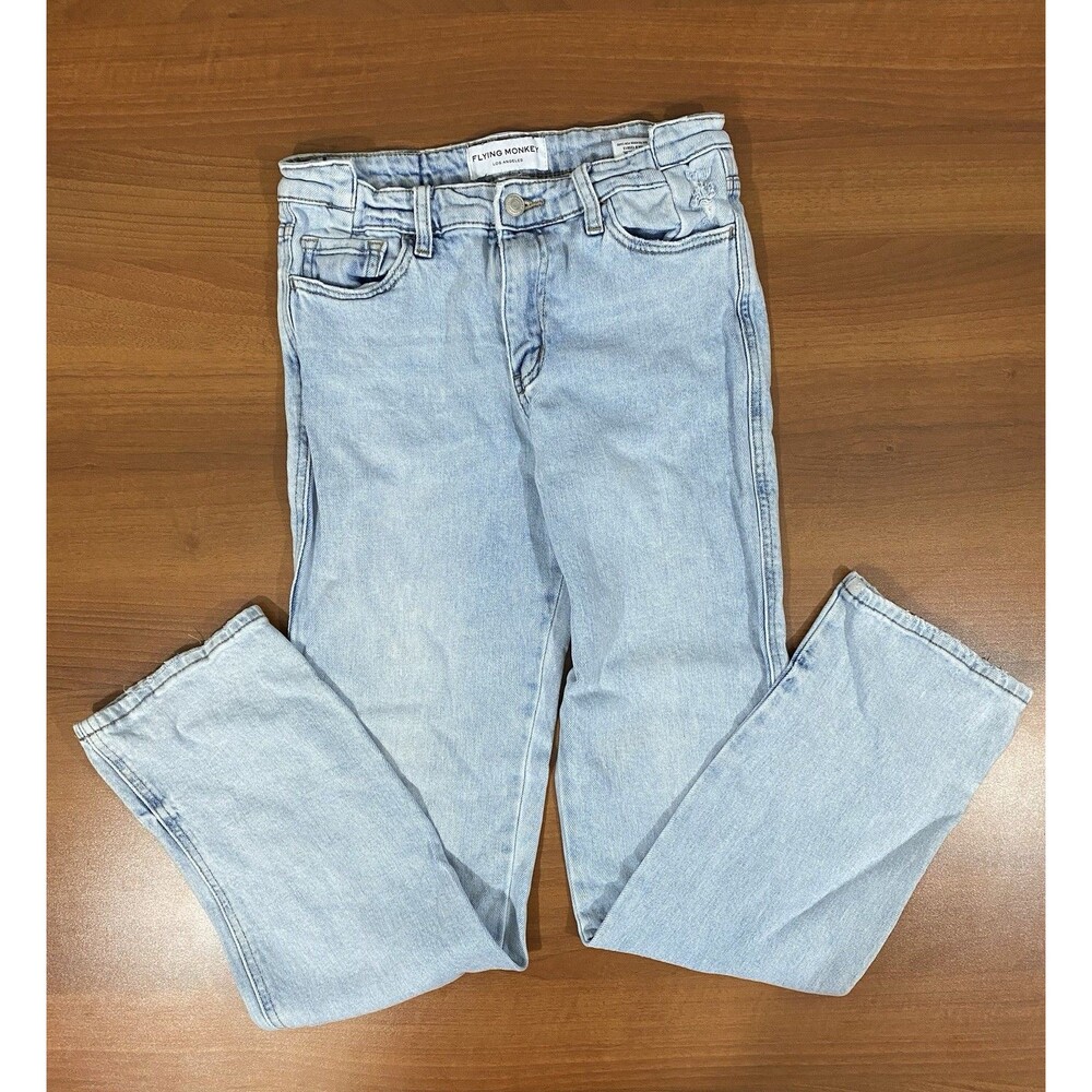 Flying Monkey Jeans Women’s 28x30 High Rise Straight Light Wash Los Angeles